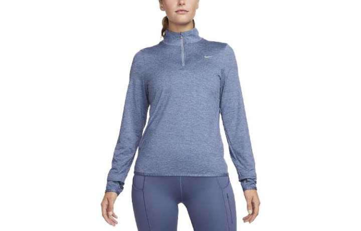 Nike Nike T Shirts Women's Diffused Blue Stand Collar Moderate Straight Fit