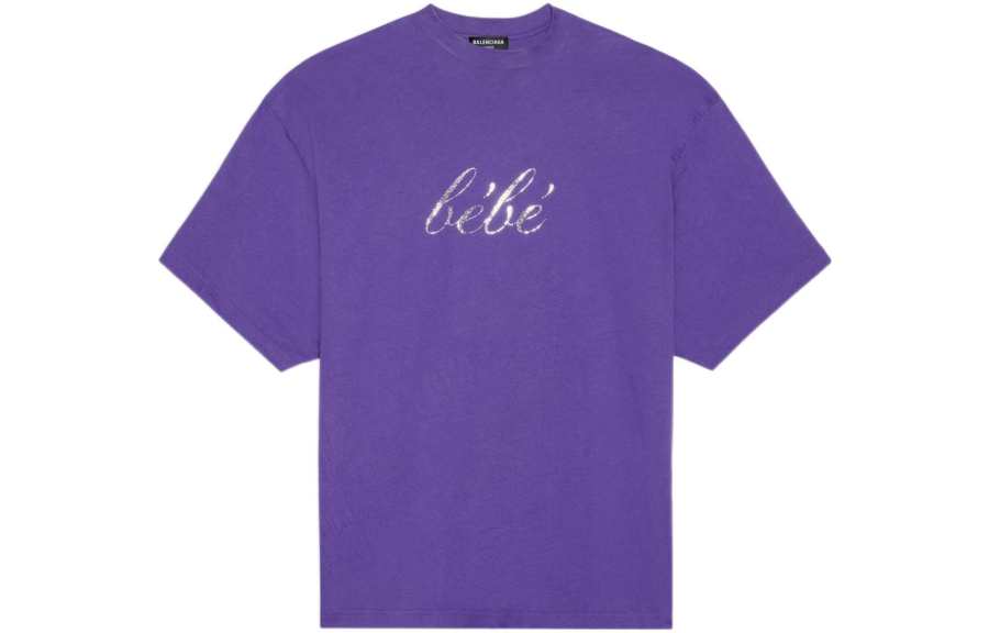 Balenciaga Women'ss Bebe Worn out T shirt Purple