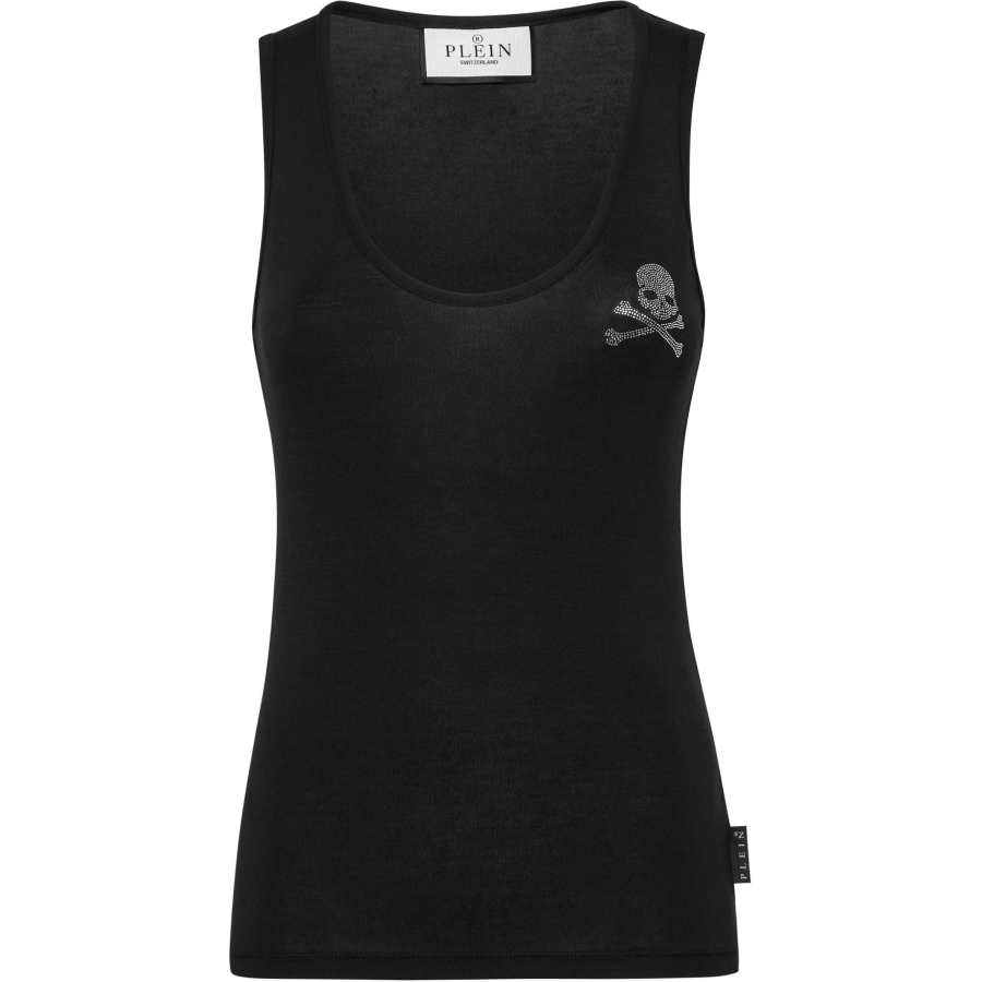 Philipp Plein crystal-embellished cotton tank top