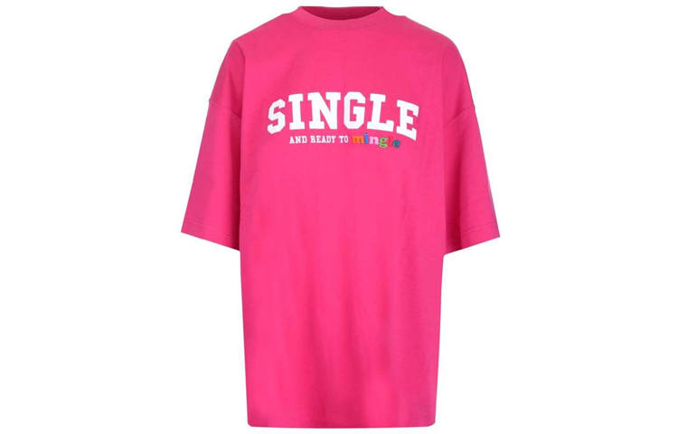 Vetements T Shirts Women's Pink Crew Neck Moderate