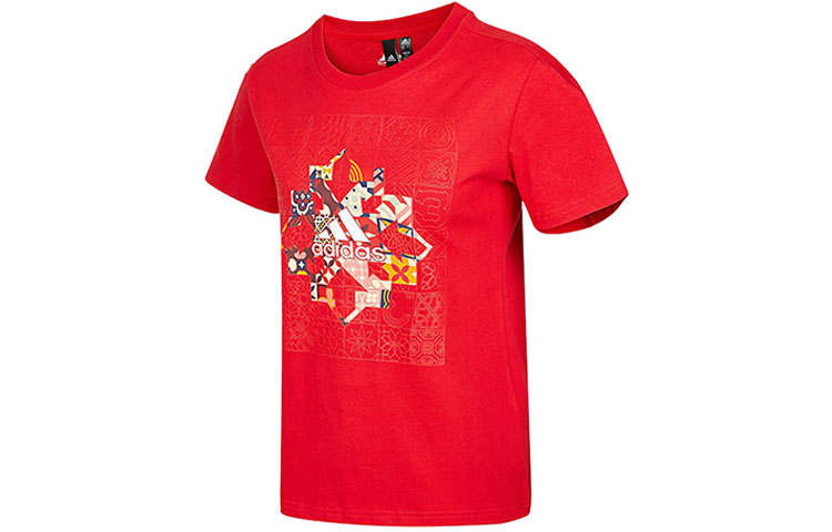 Adidas Adidas T Shirts Women's Red Crew Neck Moderate Straight Fit