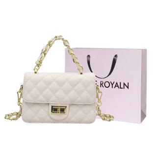 LOUIS ROYALN Pu Shoulder Bag, Crossbody Bag Medium Women's White/Black