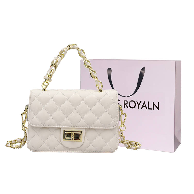 LOUIS ROYALN Pu Shoulder Bag, Crossbody Bag Medium Women's White/Black