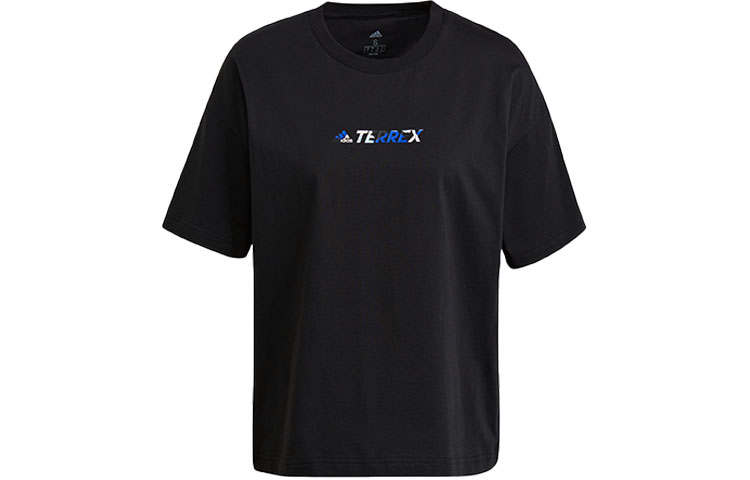 Adidas Adidas Terrex T Shirts Women's Black Crew Neck Moderate Straight Fit