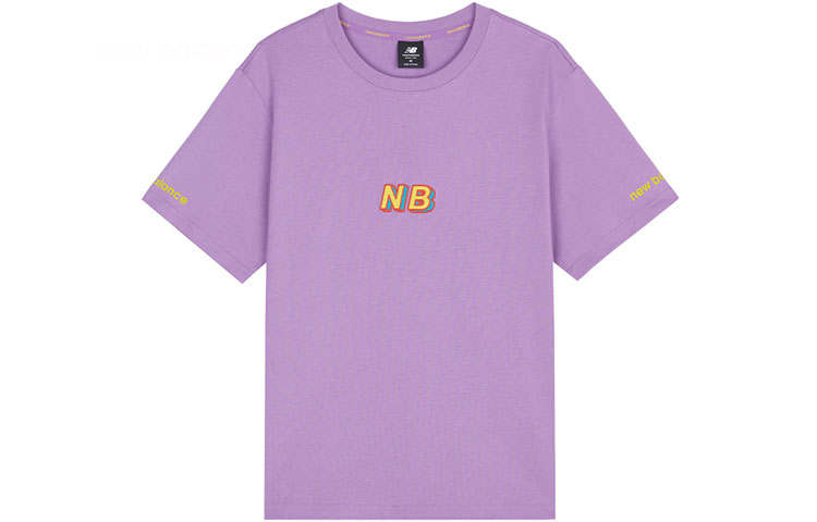 New Balance New Balance T Shirts Women's Purple Crew Neck Regular Straight Fit