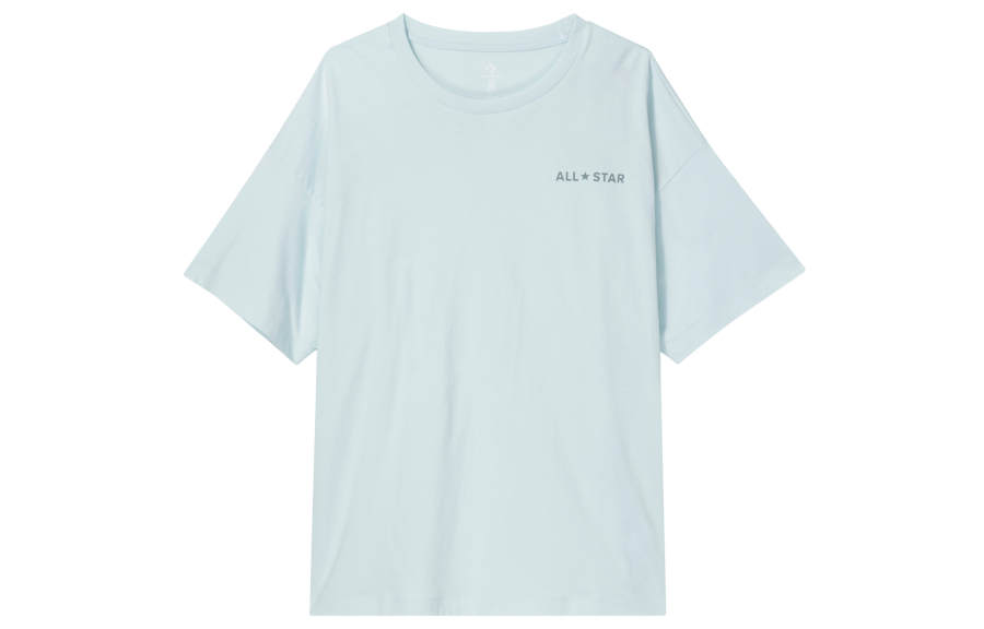 Converse T Shirts Women's Blue Crew Neck Moderate Other