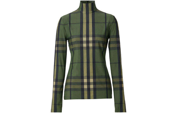 Burberry T Shirts Women's Green Turtleneck Moderate