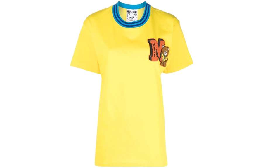 MOSCHINO T Shirts Women's Yellow Crew Neck Moderate