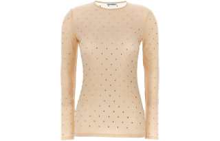 Paco Rabanne Long Sleeved Embellished Crewneck Top
