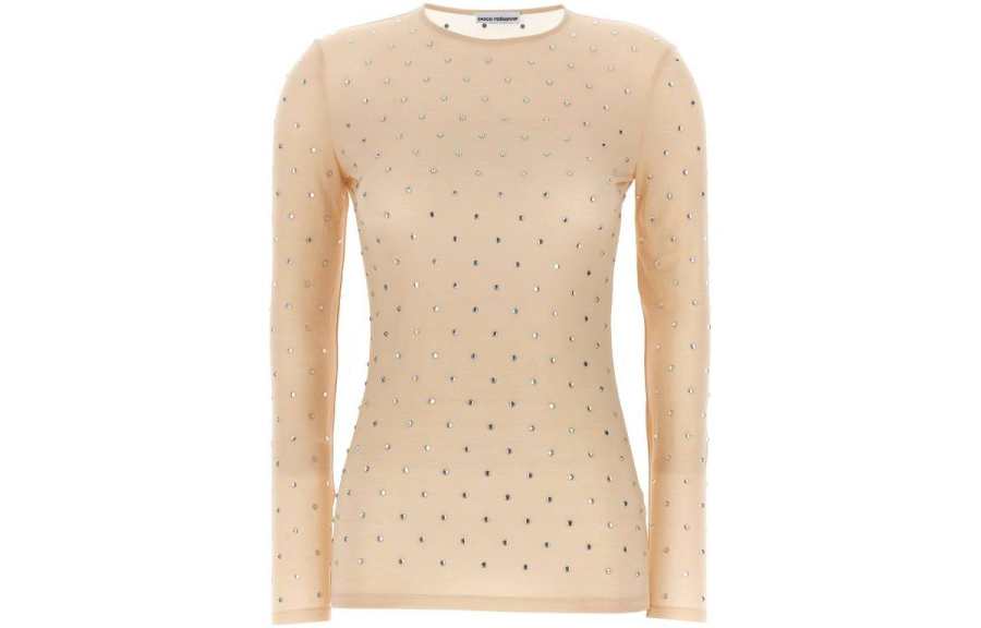 Paco Rabanne Long Sleeved Embellished Crewneck Top