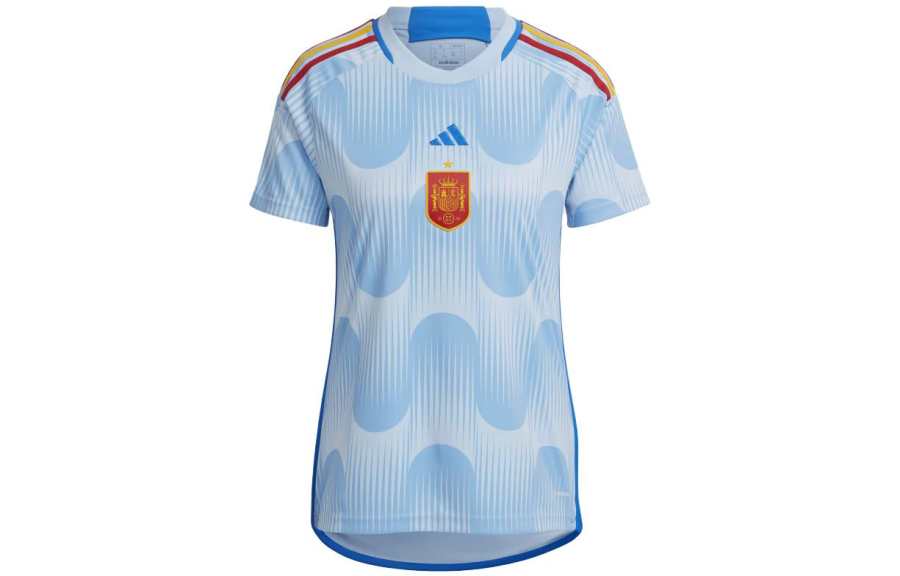 Adidas Adidas Spain T Shirts Women's Blue V Neck Moderate Other