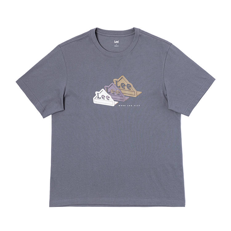 Lee Lee T Shirts Men's Iron Gray Crew Neck Moderate