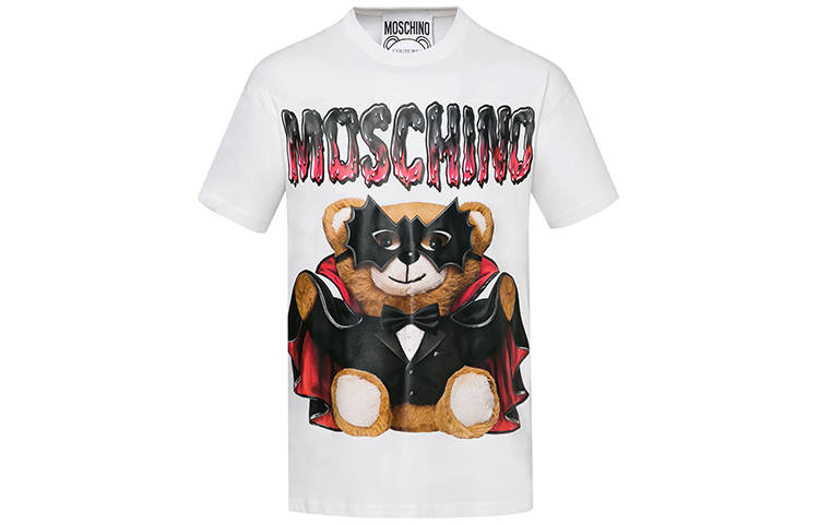 MOSCHINO T Shirts Women's White Crew Neck Moderate Straight Fit
