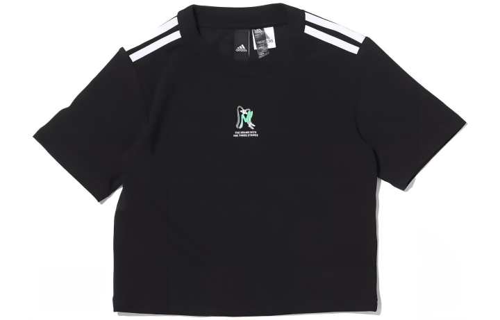 Adidas Adidas Crop Tops Women's Black Crew Neck Moderate