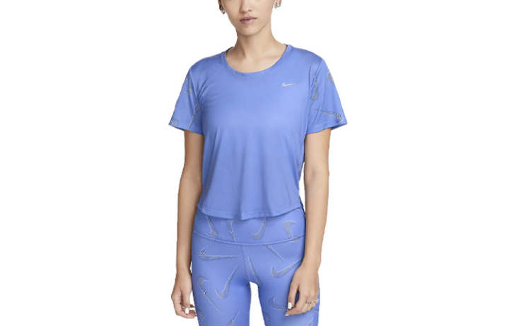 Nike Nike T Shirts Women's Blue Crew Neck Moderate Straight Fit