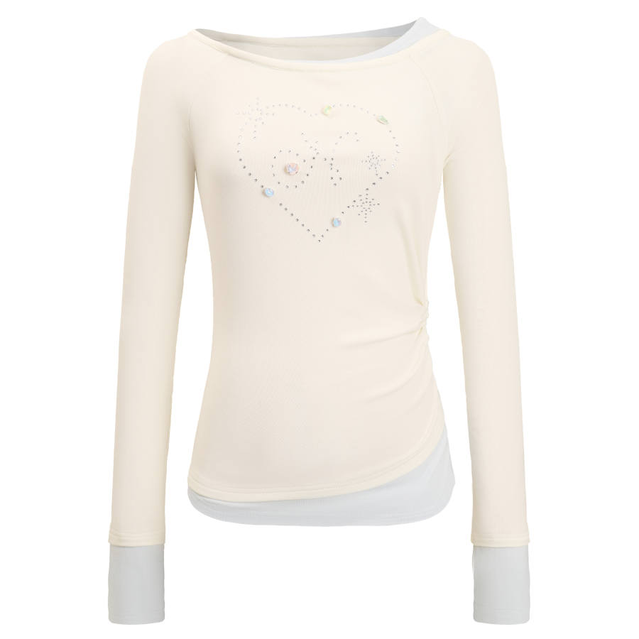 Umoumo T Shirts Women's Crew Neck Moderate Nipped In Waist