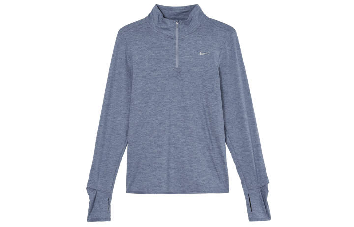 Nike Nike Dri Fit T Shirts Women's Blue Stand Collar Moderate Straight Fit