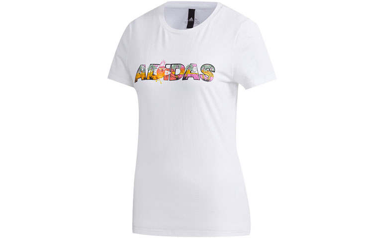Adidas Adidas T Shirts Women's White Crew Neck Moderate Straight Fit