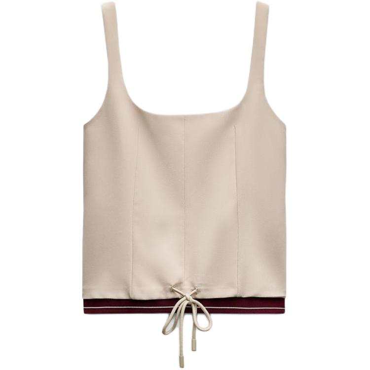 ZARA Trf Tank Top Women's Beige Yellow