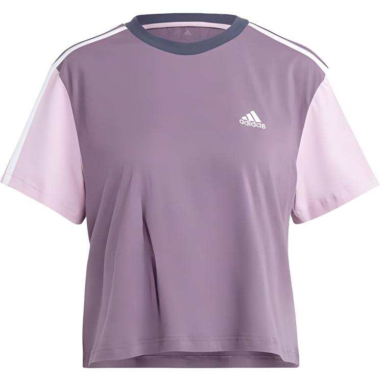 Adidas Adidas Essential T Shirts Women's Purple Crew Neck Moderate Other