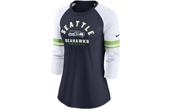 Nike Nike T Shirts Women's Marine Blue Crew Neck Moderate Straight Fit