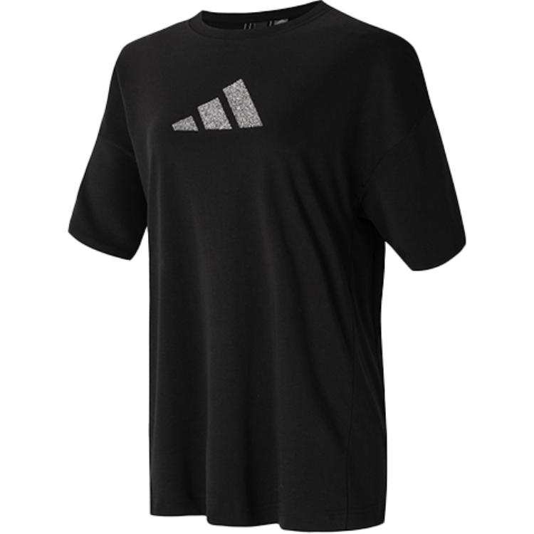 Adidas Adidas T Shirts Women's Black Crew Neck Moderate Straight Fit
