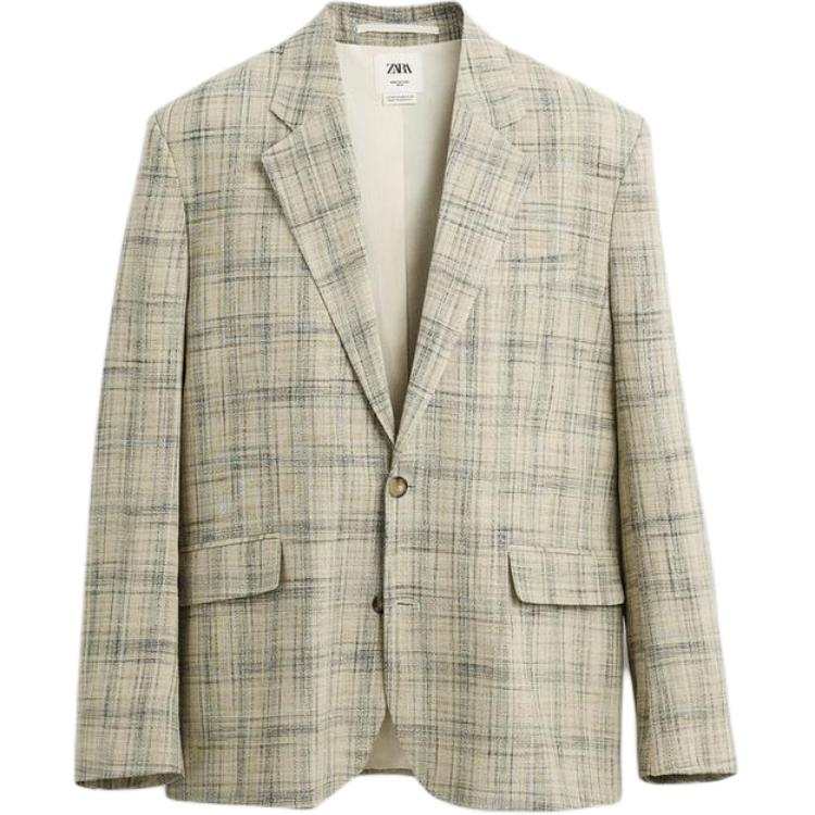 ZARA Business Suits Men's Beige Suit Collar Moderate Business Suit