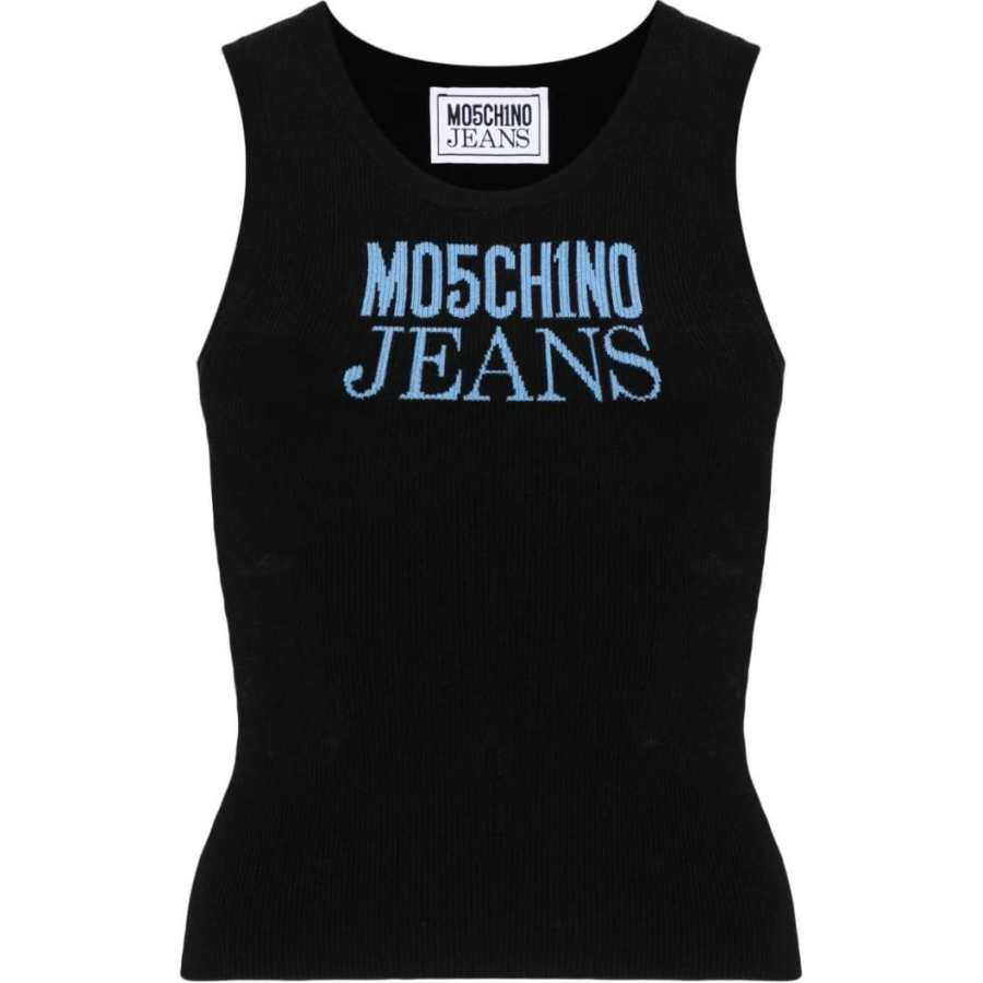 Moschino Logo Printed Knitted Tank Top