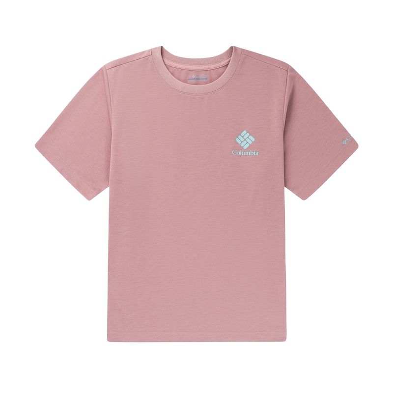 Columbia T Shirts Women's Pink 659 Crew Neck Moderate Straight Fit