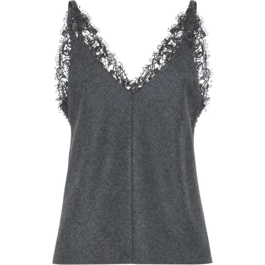 Brunello Cucinelli Floral Laced V Neck Tank Top