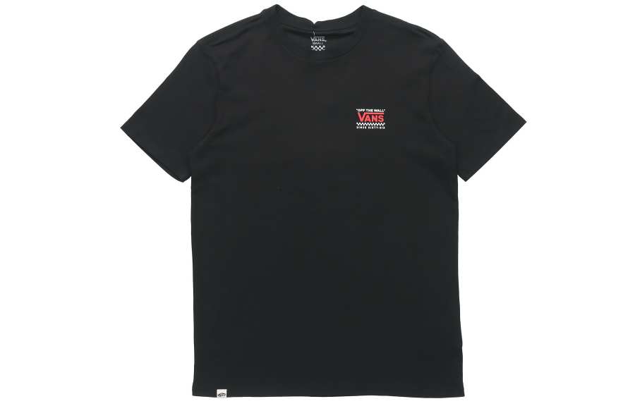 Vans T Shirts Women's Black Crew Neck Moderate Straight Fit