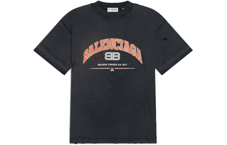 Balenciaga Drop Shoulder Sleeve T Shirt Women's Black
