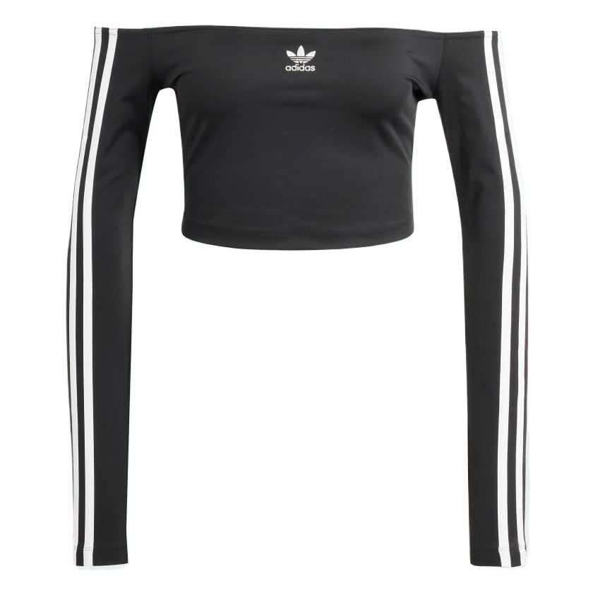 Adidas Originals Adidas Women's Adicolor Off Shoulder Long Sleeve Long Sleeve Top Black