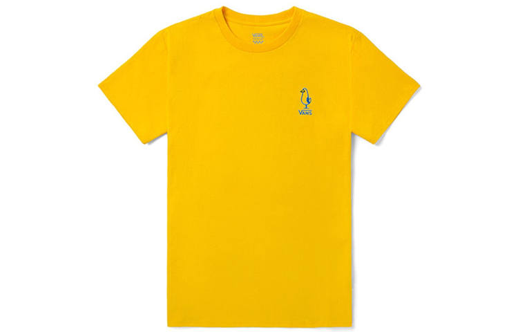 Vans T Shirts Women's Yellow Crew Neck Moderate Other