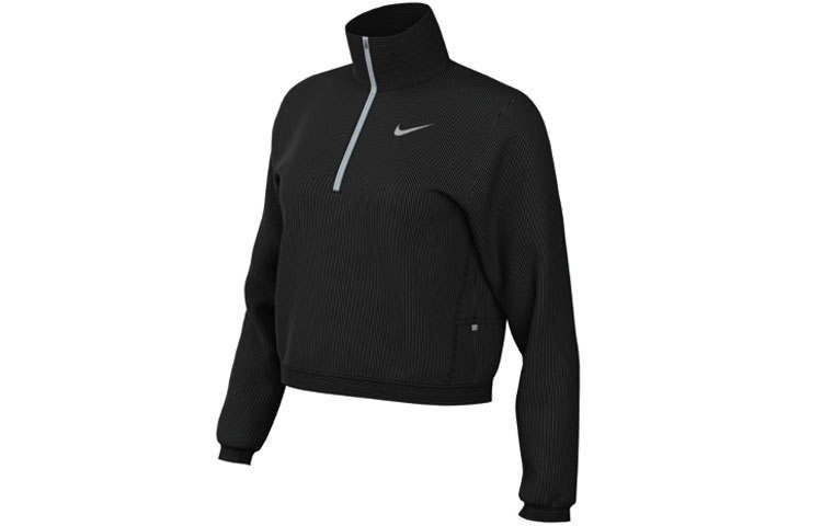 Nike Nike T Shirts Women's Black Stand Collar Moderate Straight Fit