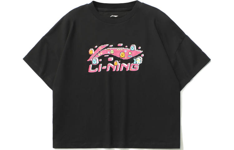 Li-Ning Li Ning T Shirts Women's Crew Neck Moderate Straight Fit
