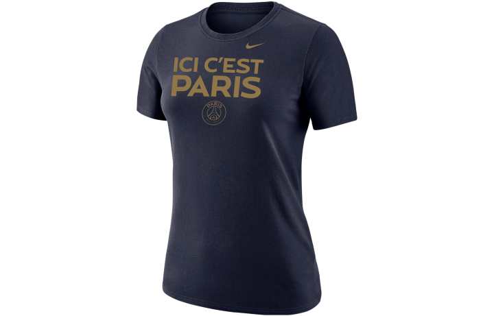 Nike Nike T Shirts Women's Marine Blue Crew Neck Moderate Straight Fit