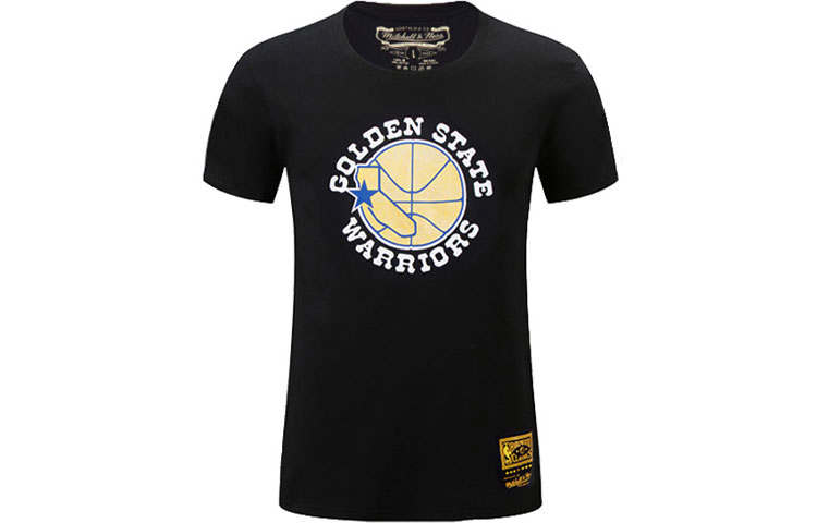Mitchell Ness T Shirts Women's Black Crew Neck Moderate Straight Fit
