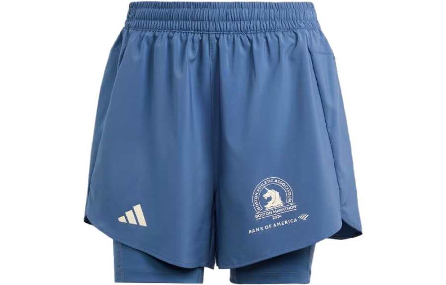 Adidas Adidas Boston Marathon 2024 2 in 1 Shorts Sports Shorts Men's Blue