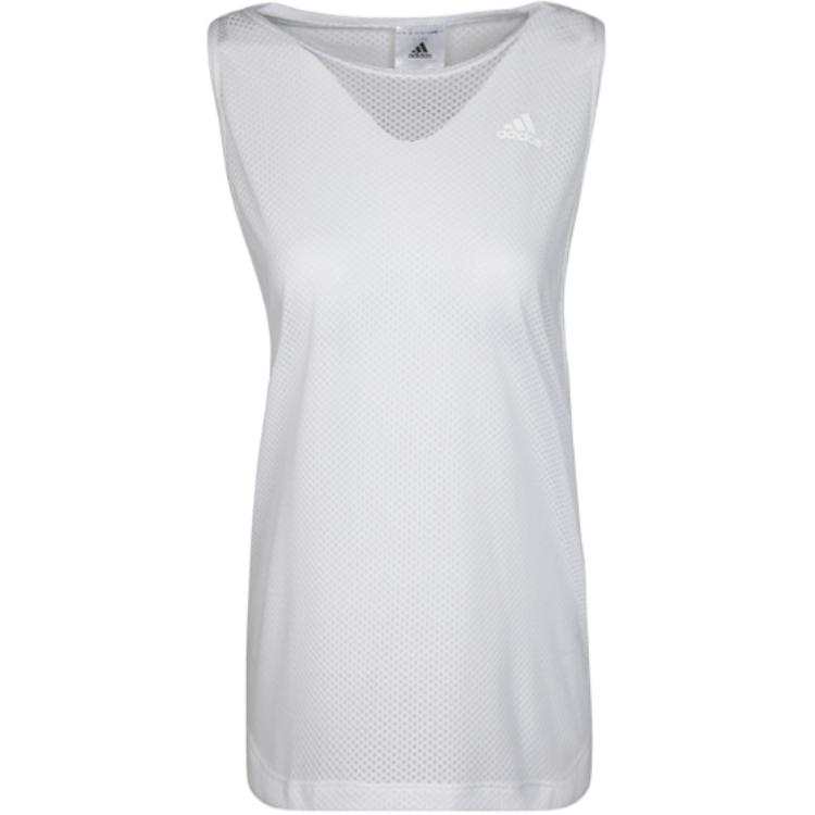 Adidas Adidas Tank Tops Women's White Crew Neck Moderate Racerback