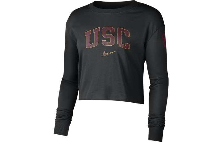 Nike Nike Crop Tops Women's Black Crew Neck Moderate