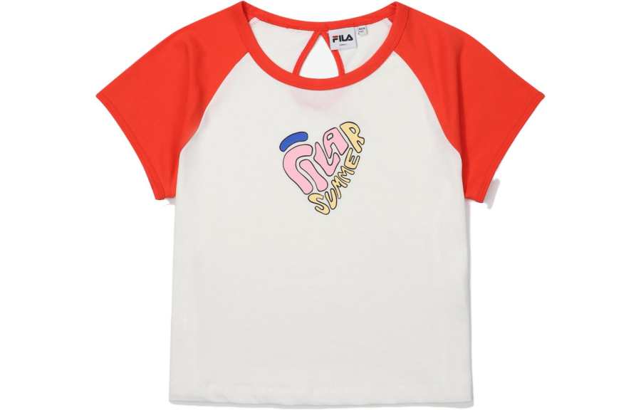 FILA T Shirts Women's Multicolor Crew Neck Moderate Straight Fit