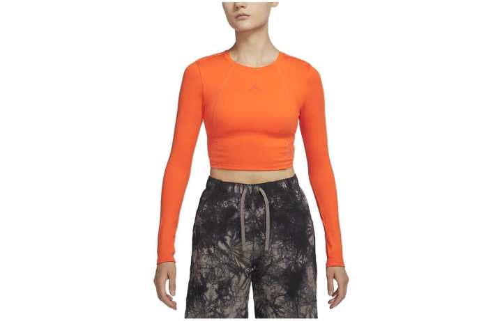 Jordan Jordan Crop Tops Women's Red Crew Neck Moderate