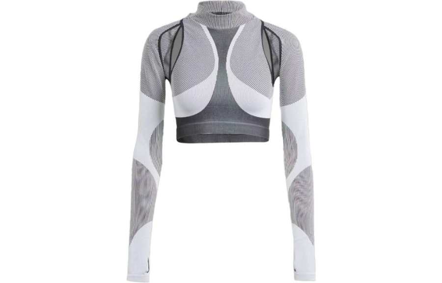 Adidas Adidas T Shirts Women's Black/White Half Turtleneck Moderate Straight Fit