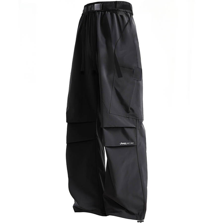 Jeep Casual Pants Unisex Thickened And Fleece Lined Straight Fit Pants