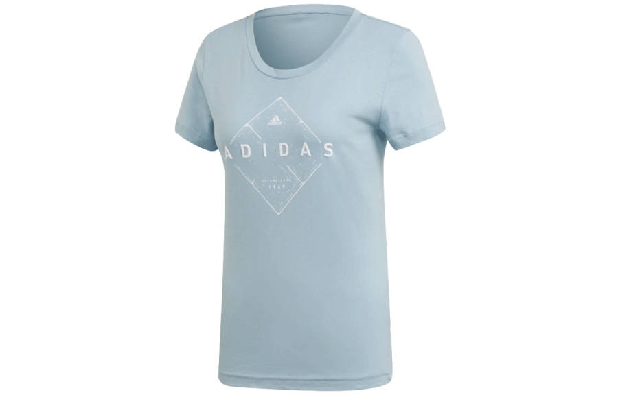 Adidas Adidas T Shirts Women's Blue Crew Neck Moderate Straight Fit
