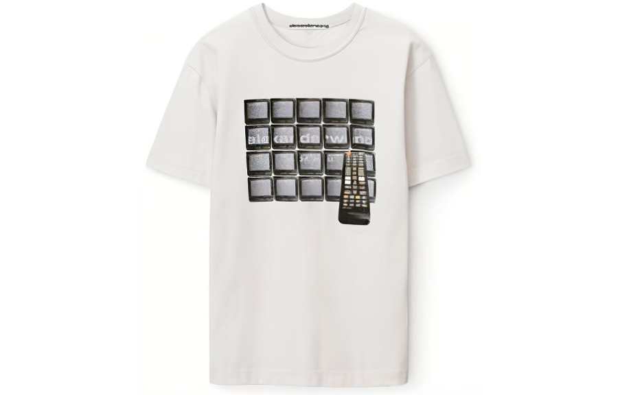 Alexander Wang Patterned Print Drop Shoulder Sleeve T Shirt Women's Gray