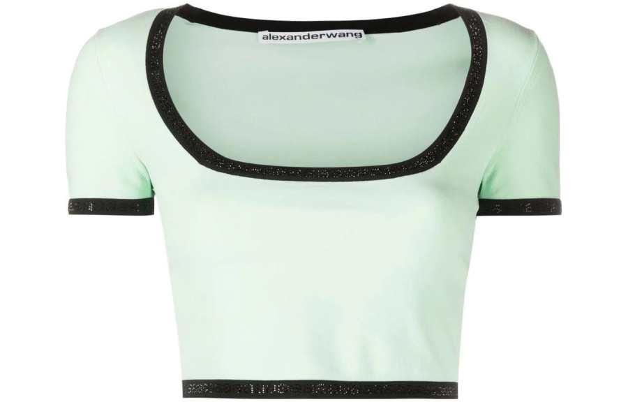 Alexander Wang contrast-trim cropped T-shirt