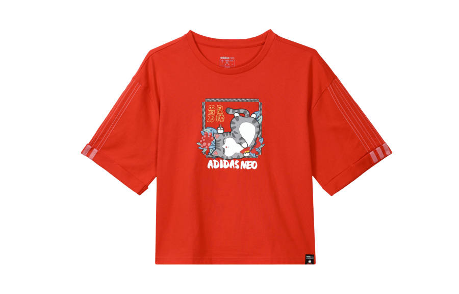 Adidas Neo x My King Mansleep Adidas Neo CNY Collection Drop Shoulder Sleeve T Shirt Women's Red