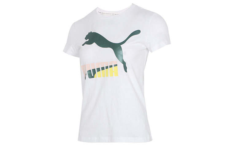 PUMA T Shirts Women's White Crew Neck Moderate Other